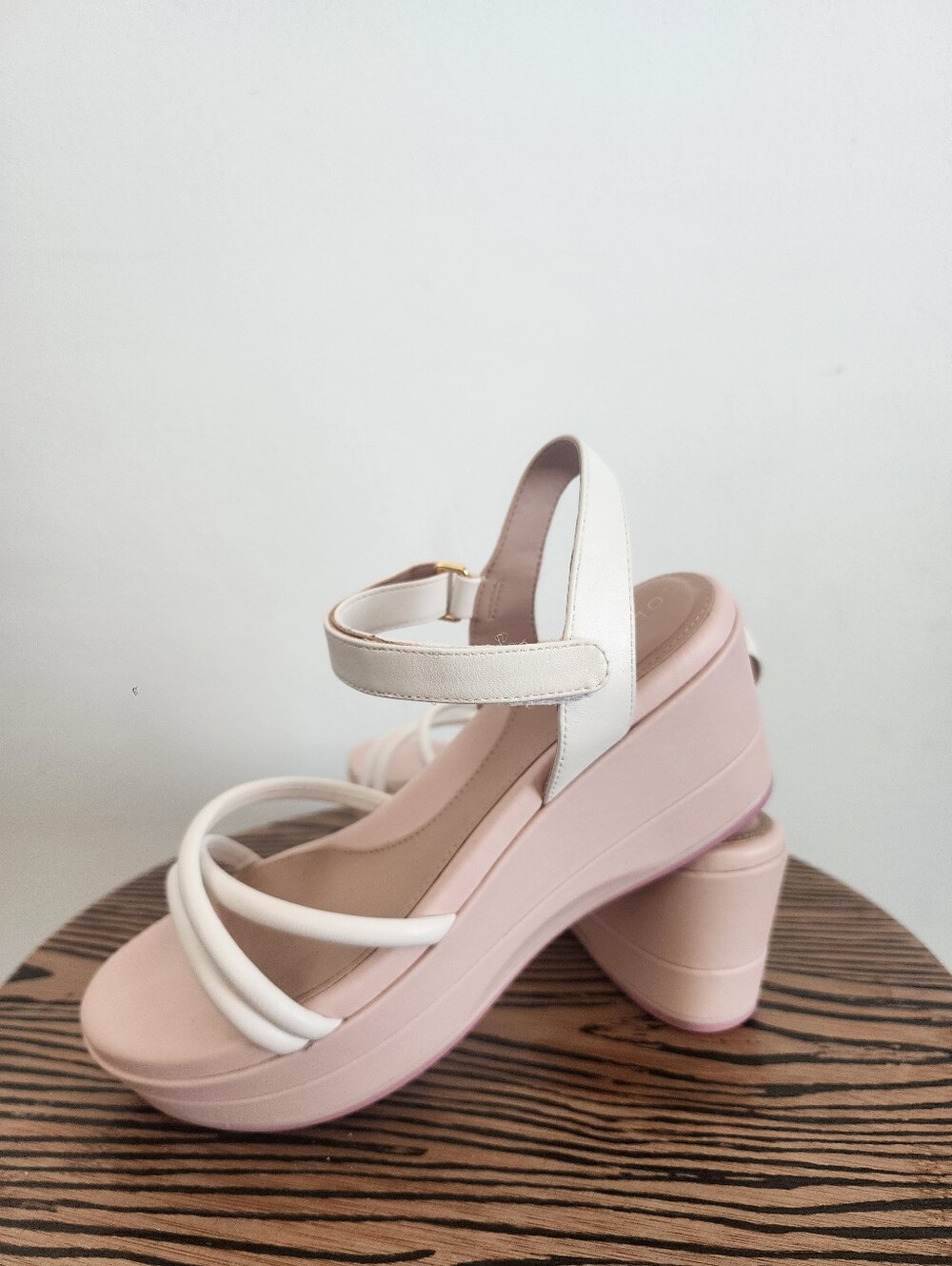 Cole Haan Grand Ambition Addison Strappy Wedge Sandals White Pink Women's Size 7 - Picture 7 of 16